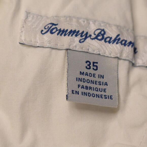 Tommy Bahama Chino Shorts Men's 35 White Cotton Tencel Mid Rise - Picture 4 of 9